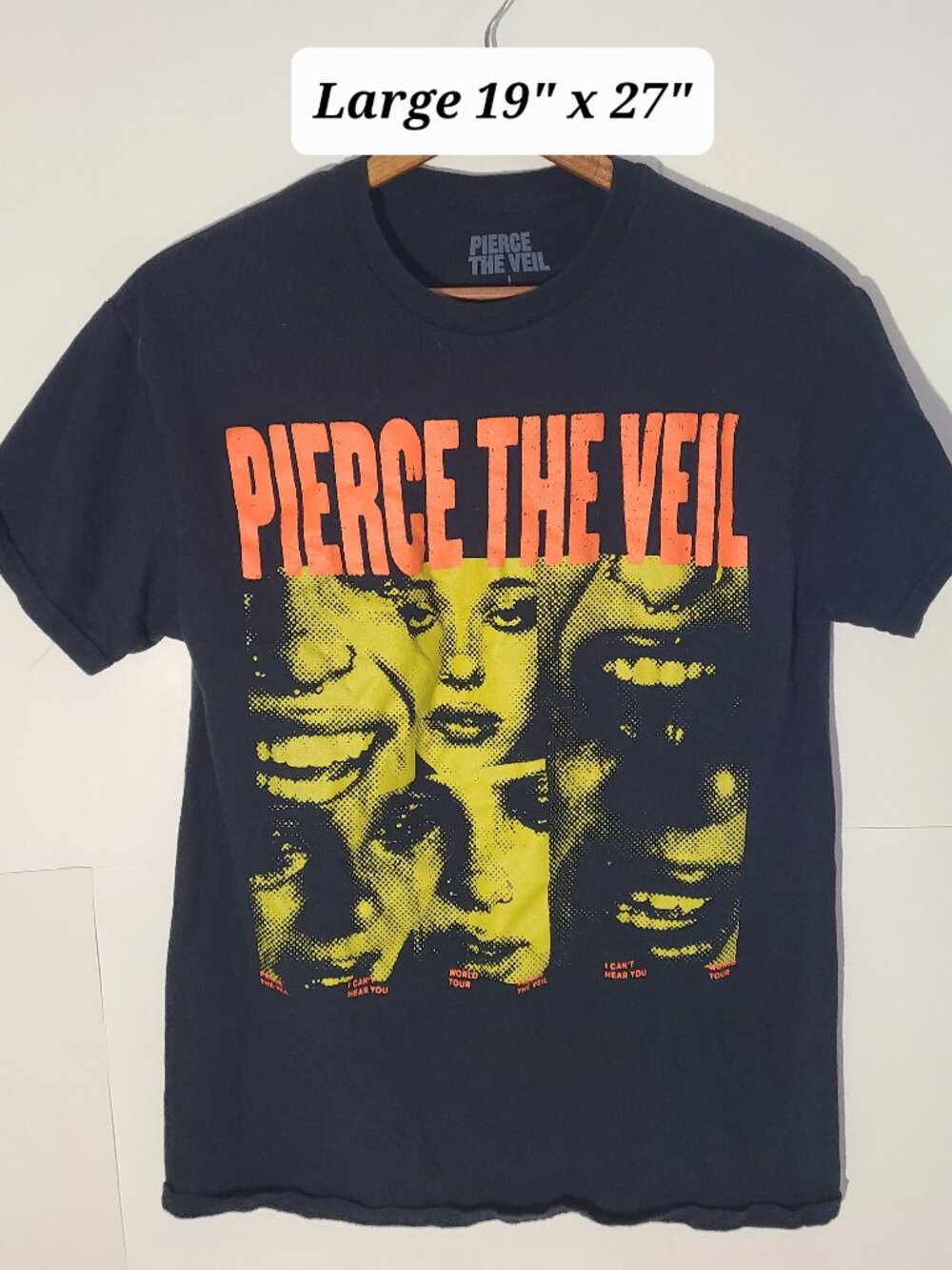 Pierce The Veil "I Can't Hear You" World Tour Large Black T-Shirt